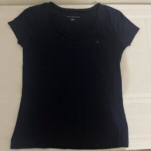 Tommy Hilfiger Women's Navy V-Neck Top Size M